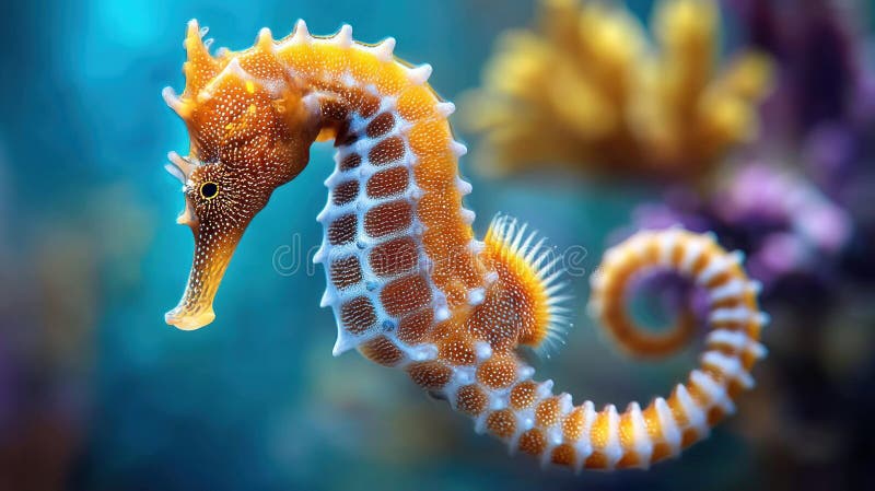 Close-up view of Prismy Seahorse showing prismatic scales and color patterns